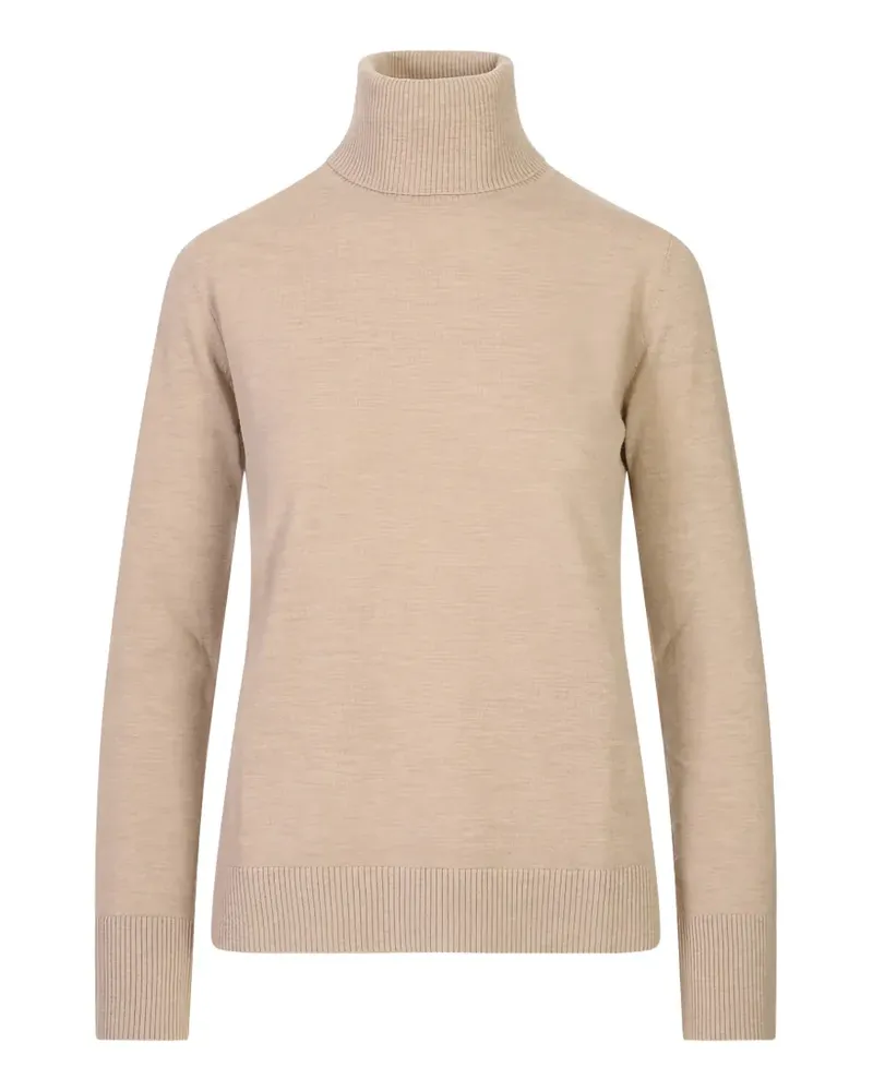 Max Mara Max Mara logo-embroidered elbow-patch sweater - Nude Nude