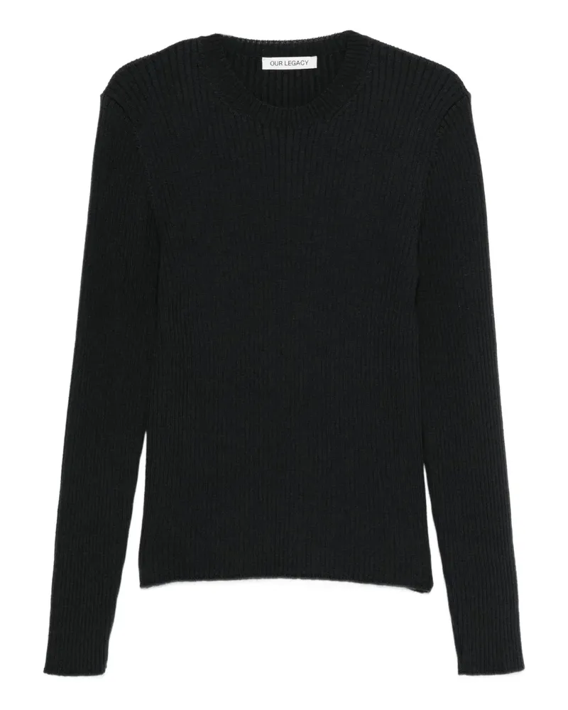 Our Legacy Gerippter Pullover - Schwarz Schwarz