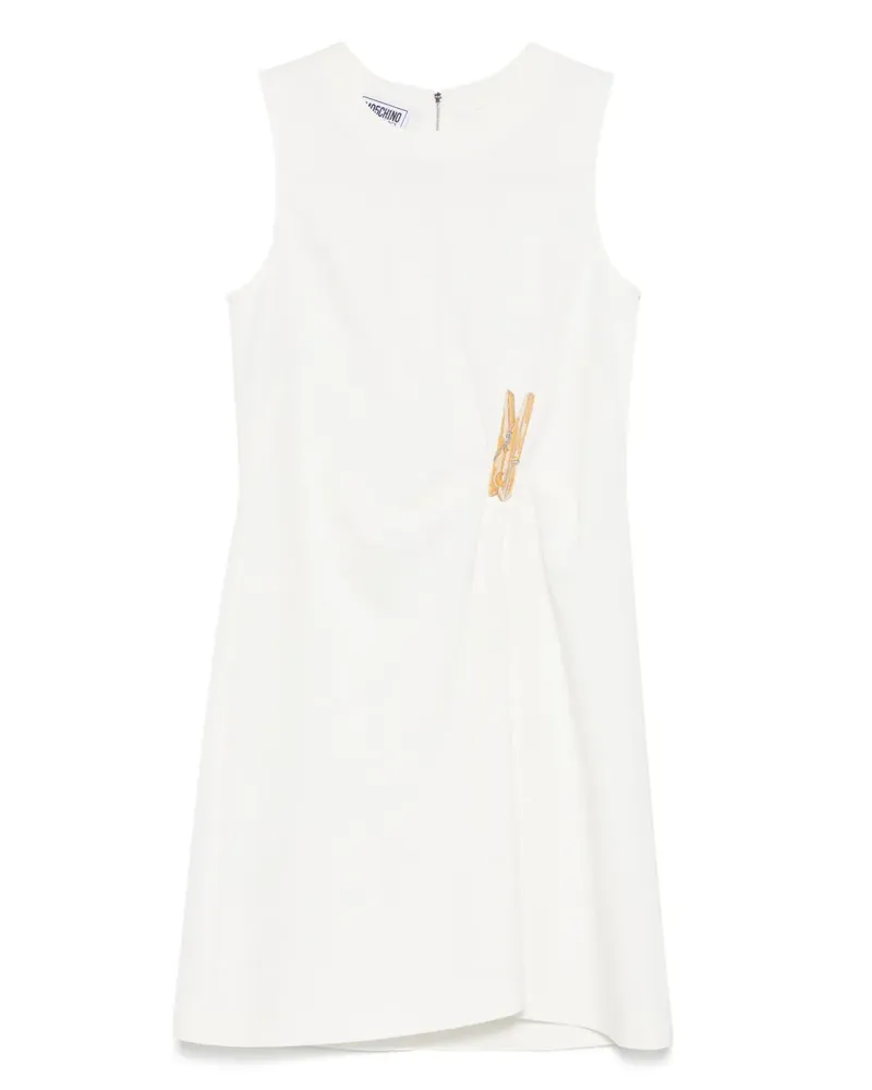Moschino Midikleid mit Peg-Patch - Weiß Weiß