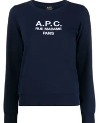 A.P.C. Sweatshirt mit Logo-Stickerei Blau