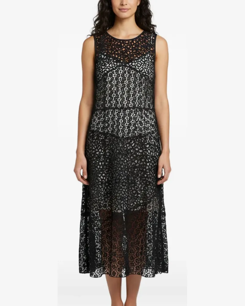 Paule Ka guipure lace sleeveless dress - Schwarz Schwarz