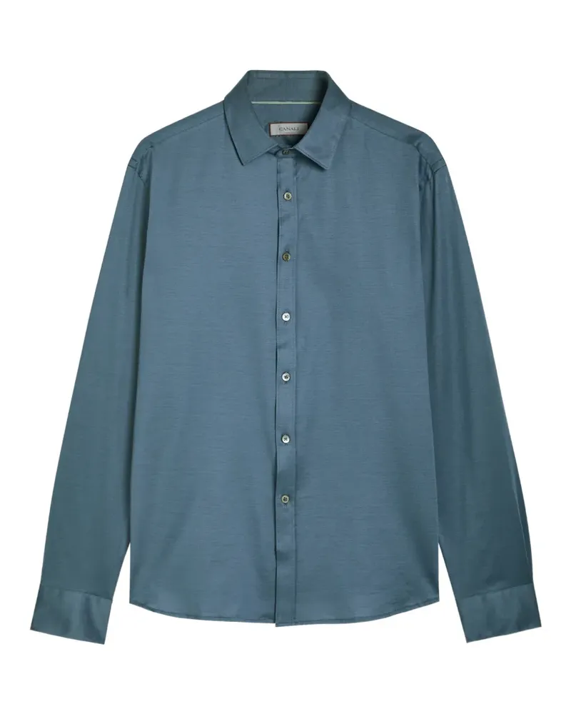 Canali long-sleeve jersey shirt - Blau Blau