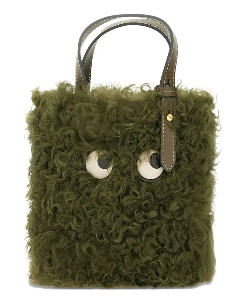 Anya Hindmarch mini Eyes shearling tote bag - Grün Grün