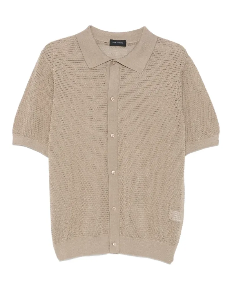 Tagliatore Gestricktes Poloshirt mit Knopfleiste - Nude Nude