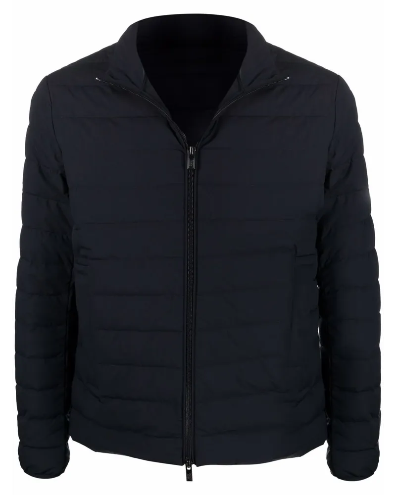 Emporio Armani Gefütterte Jacke mit Logo-Patch - Blau Blau