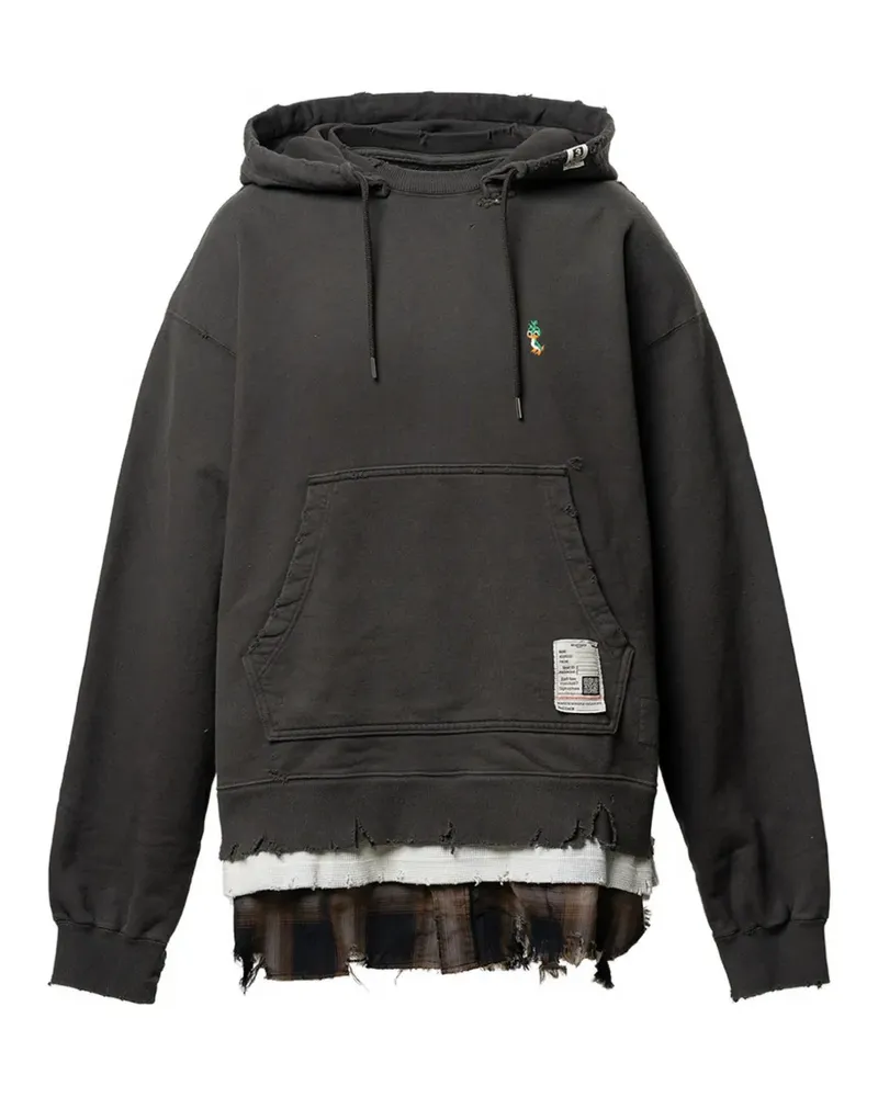 MIHARAYASUHIRO Hoodie im Layering-Look - Grau Grau