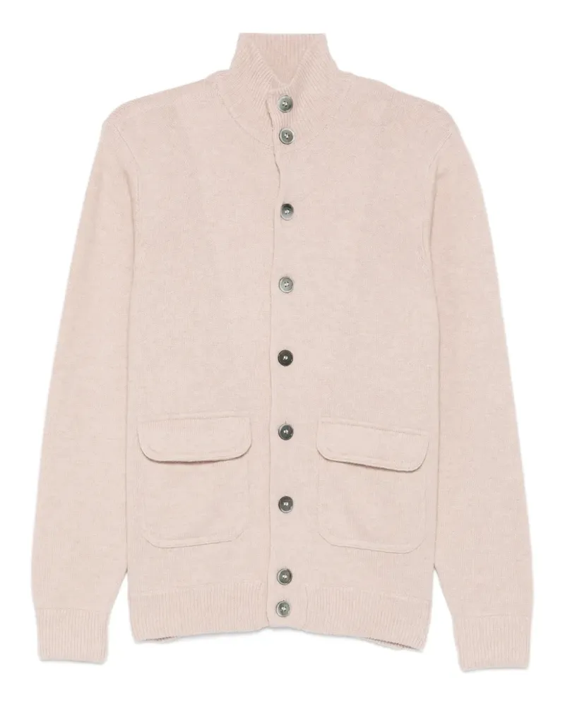 Della Ciana Geknöpfter Cardigan mit Klappentasche - Nude Nude