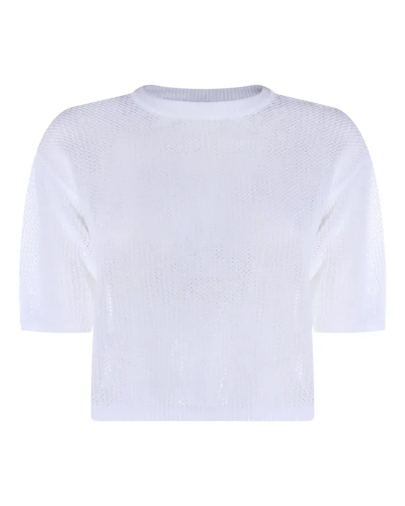 Antonelli Firenze T-Shirt in Pointelle-Strick - Weiß Weiß
