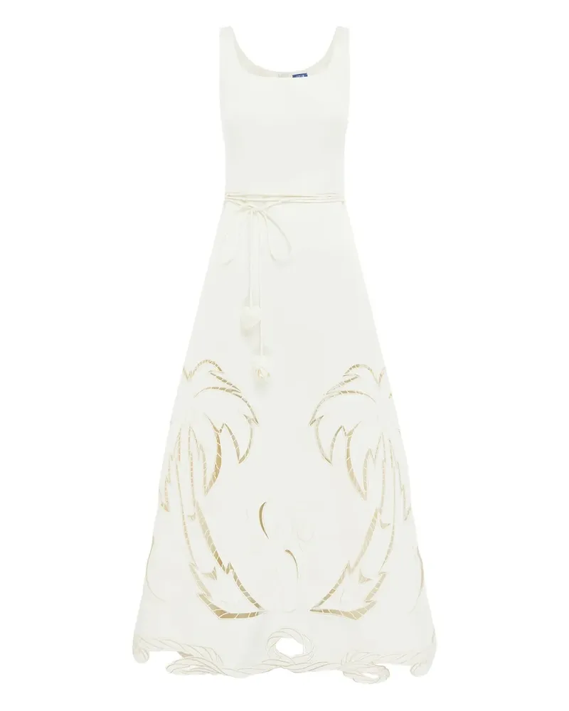 LEO LIN Serafina Maxikleid mit Applikation - Weiß Weiß