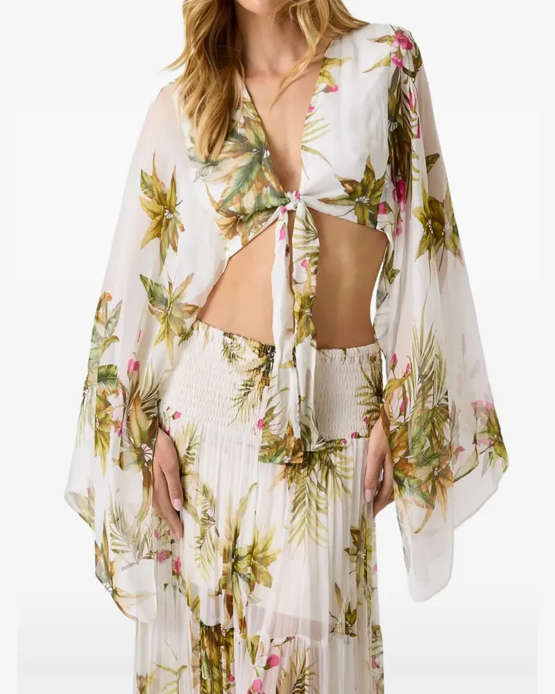Guess Marciano Oberteil mit Blumenprint - Weiß Weiß