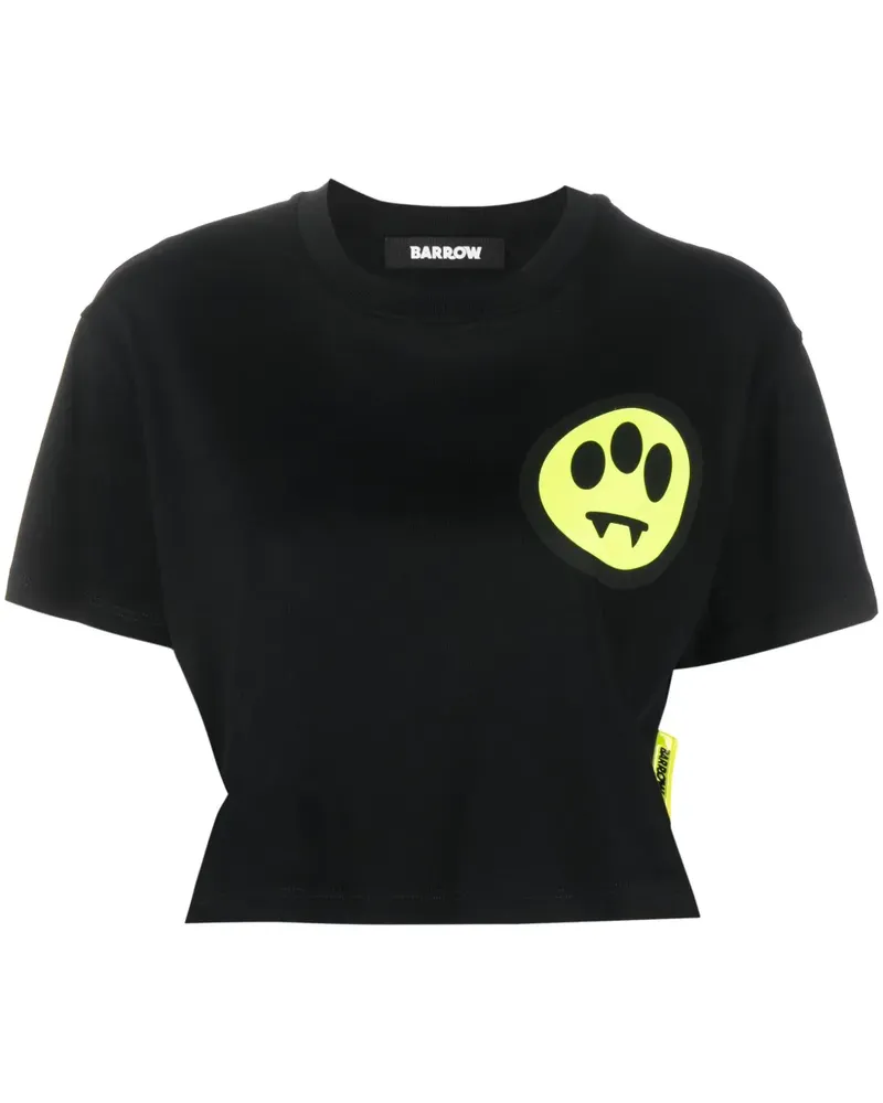 BARROW Cropped-T-Shirt mit Logo - Schwarz Schwarz