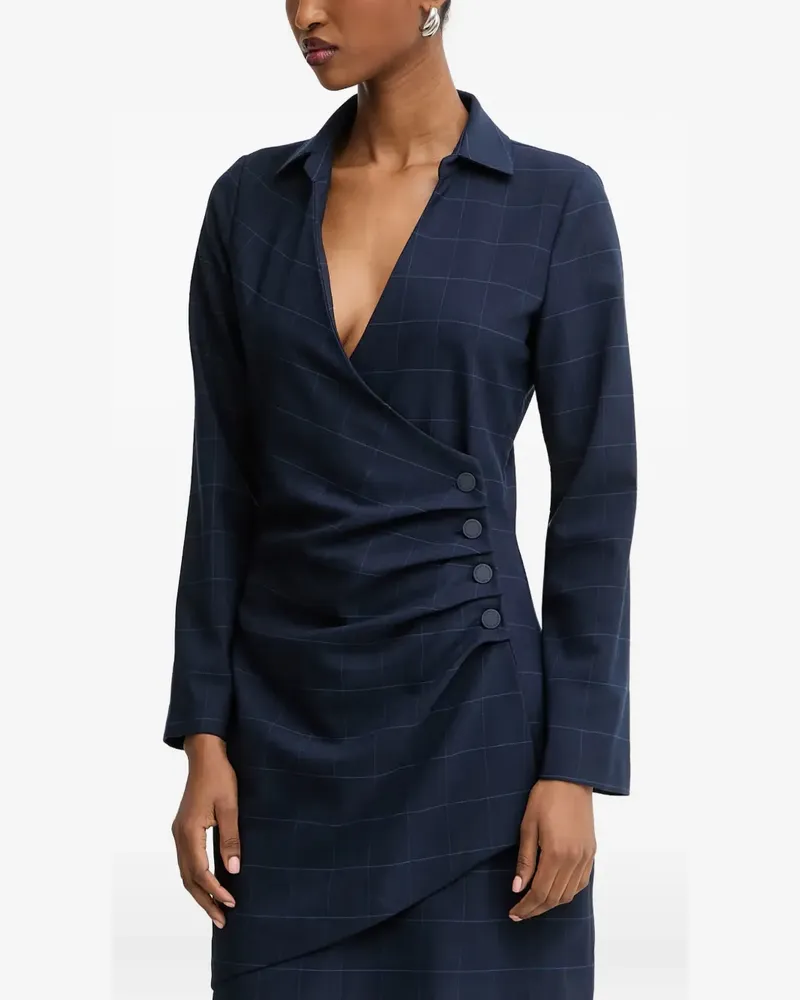 Morgan Kleid mit Karomuster - Blau Blau