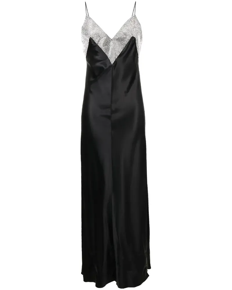 Nuè Camisole-Kleid mit Glitter-Borte - Schwarz Schwarz