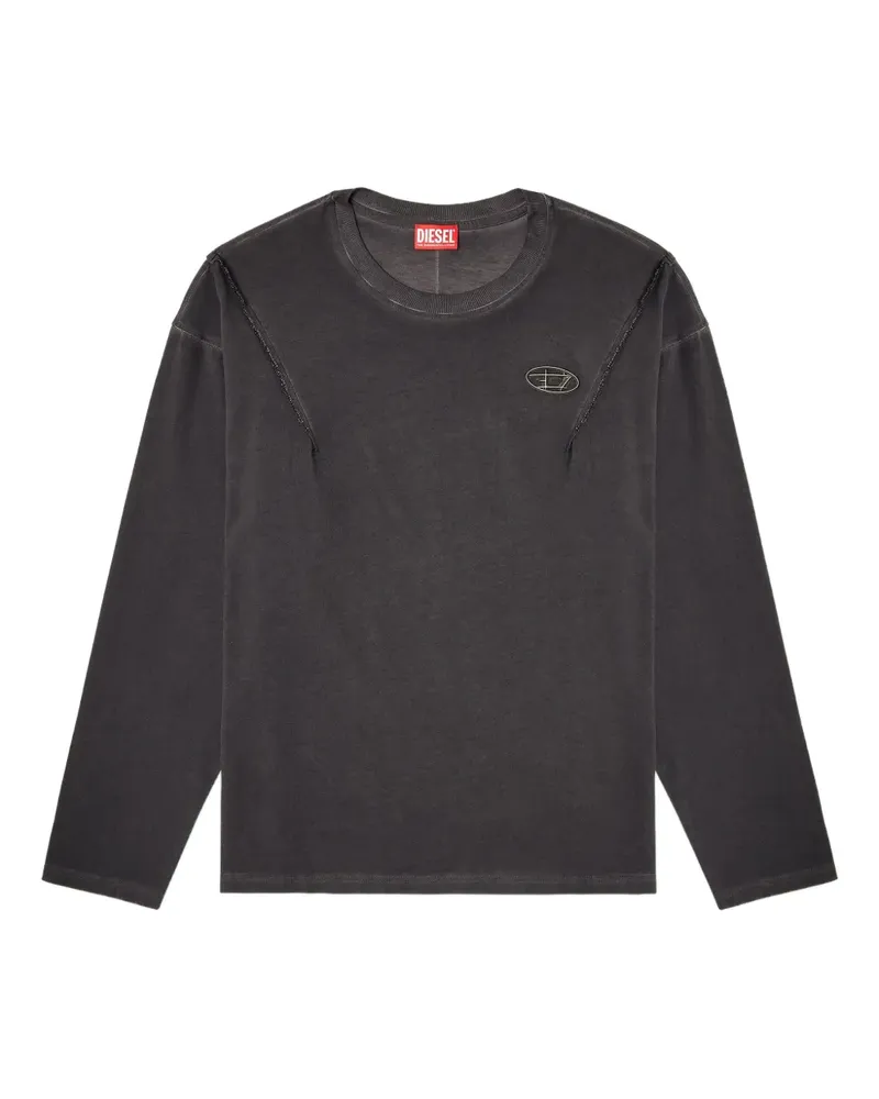 Diesel x Thug Club ausgefranstes T-Shirt mit Logo-Schild - Schwarz Schwarz