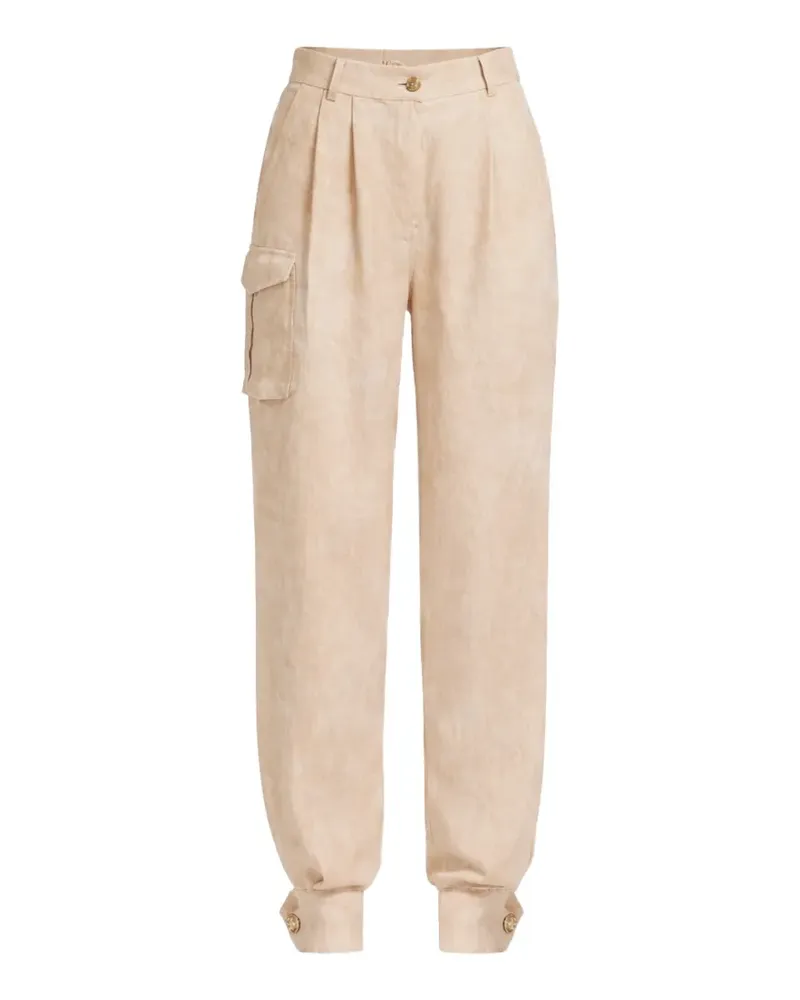 Elie Saab Cargohose aus Leinen - Nude Nude