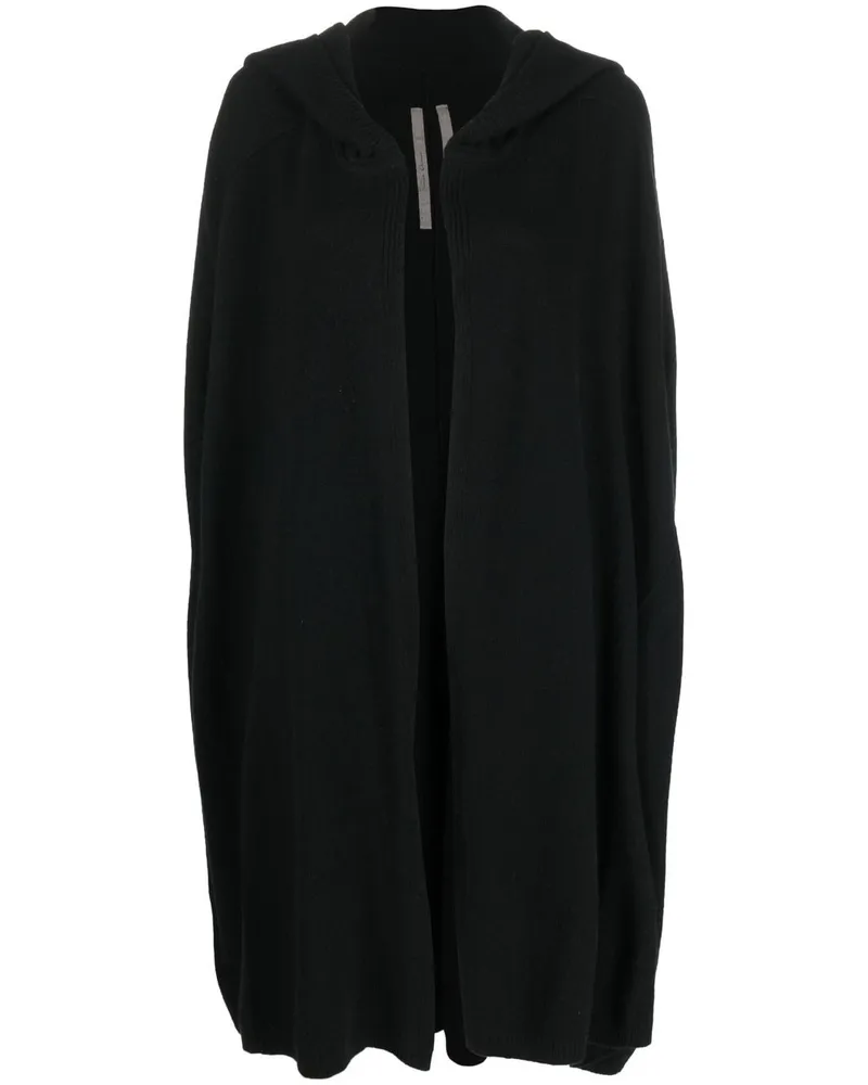 Rick Owens Strickmantel mit Kapuze - Schwarz Schwarz