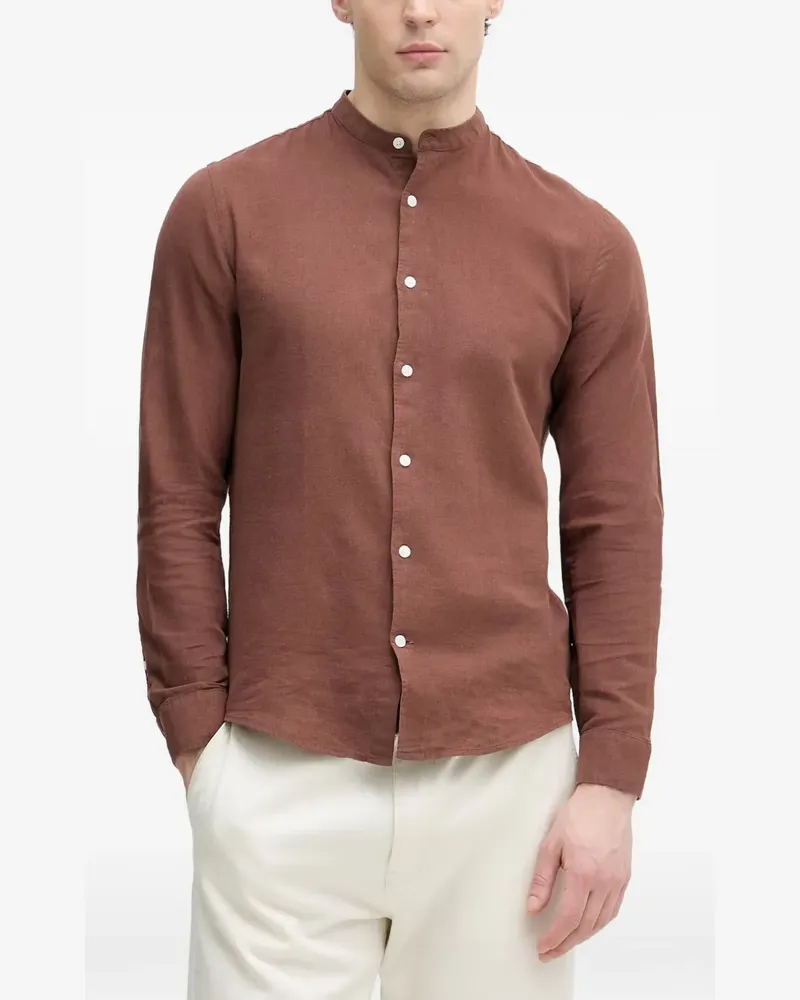 Lindbergh mandarin-collar long-sleeve shirt - Braun Braun