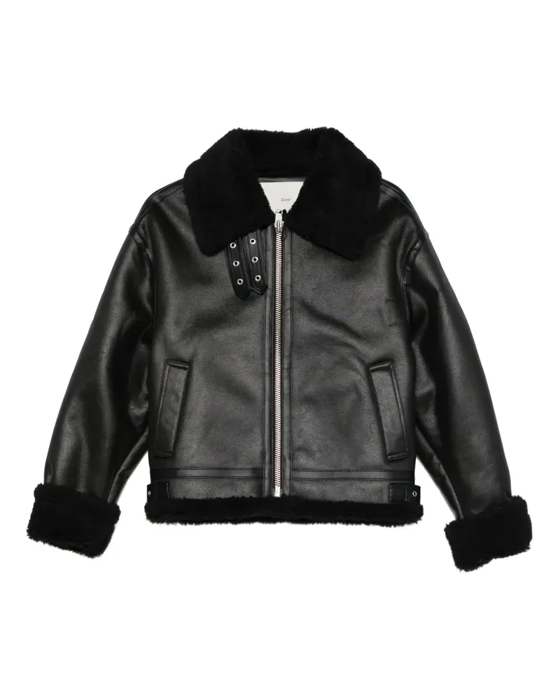 Dunst Jacke mit Kragen aus Faux Fur - Schwarz Schwarz
