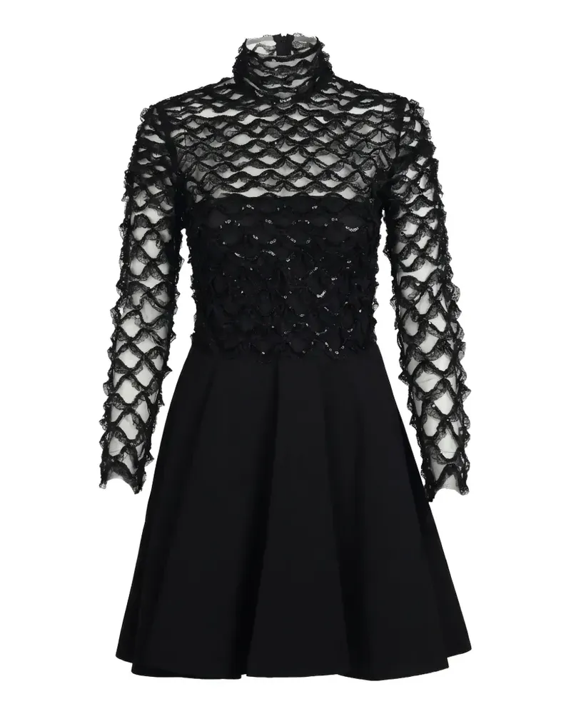 Valentino Garavani high-neck lace mini dress - Schwarz Schwarz