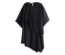 Asymmetrisches Midikleid mit Rüschen - Schwarz
