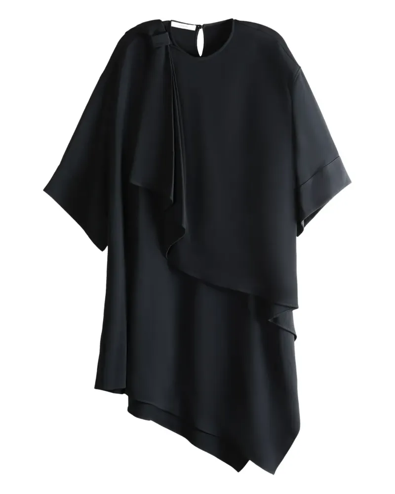 Givenchy Asymmetrisches Midikleid mit Rüschen - Schwarz Schwarz