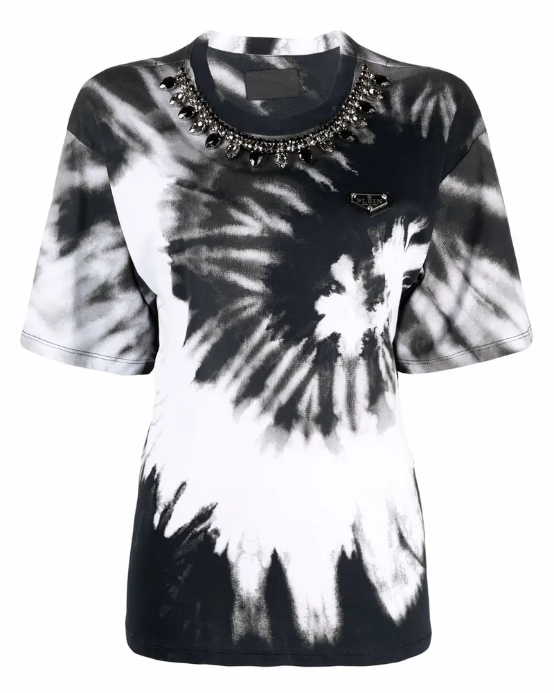 Philipp Plein T-Shirt mit Batikmuster - Weiß Weiß