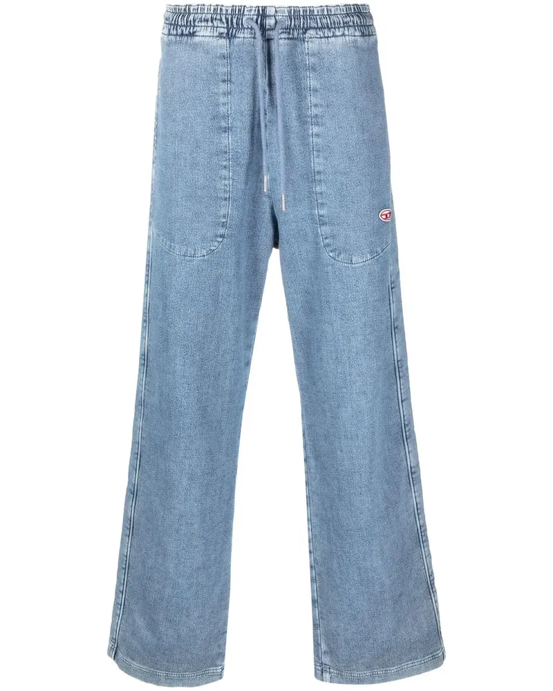 Diesel Weite D-Martians Track 09D01 Jeans - Blau Blau