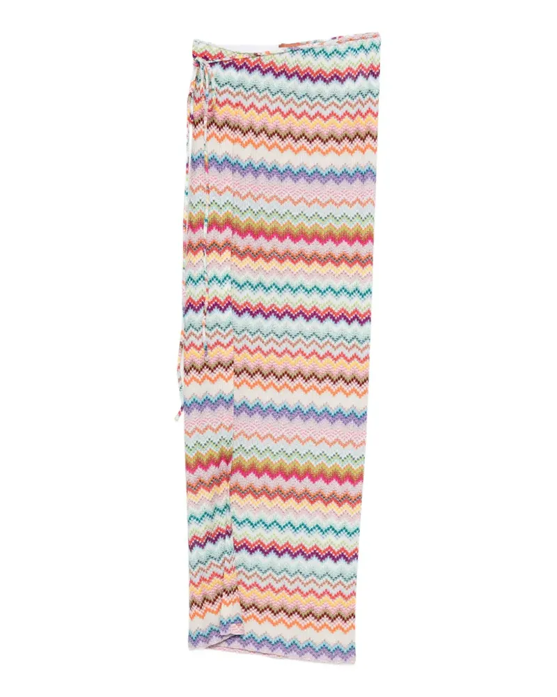 Missoni drawstring zigzag long skirt - Weiß Weiß
