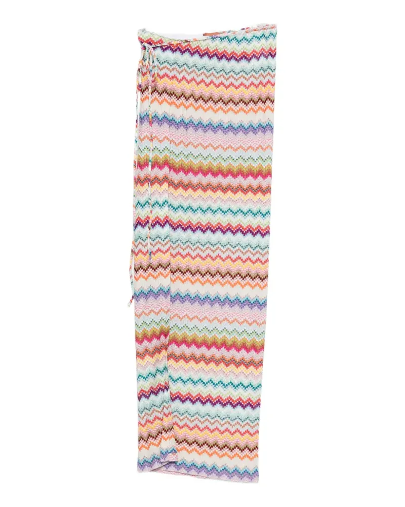Missoni drawstring zigzag long skirt - Weiß Weiß