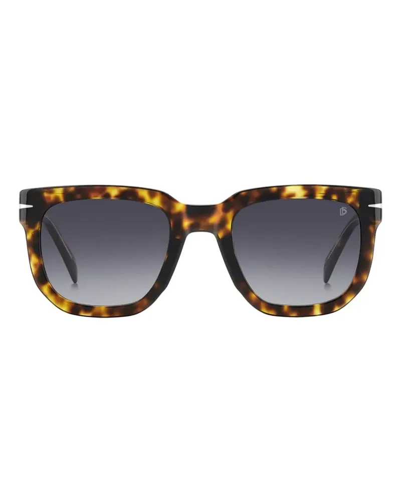EYEWEAR by DAVID BECKHAM Eckige Sonnenbrille in Schildpattoptik - Braun Braun