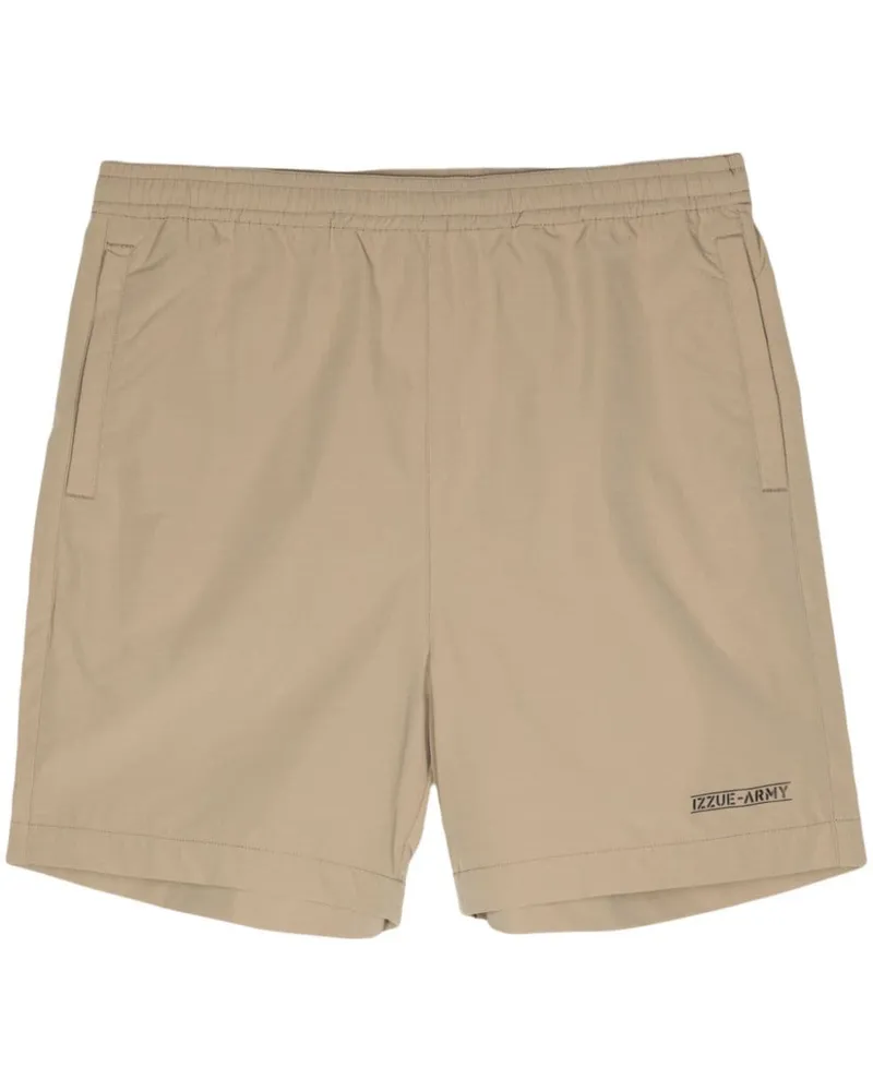Izzue Shorts mit Logo-Patch Braun