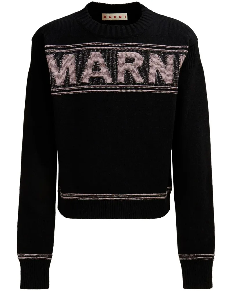 Marni Pullover mit Intarsien-Logo - Schwarz Schwarz