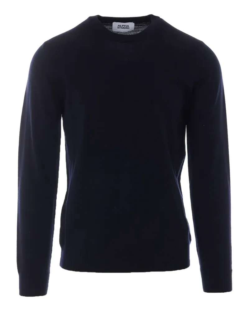 Alpha Studio Pullover mit geripptem Besatz - Blau Blau