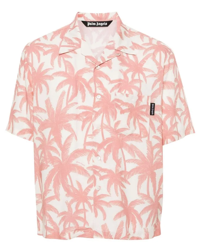 Palm Angels Hemd mit Palmen-Print - Rosa Rosa