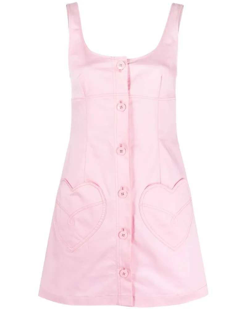 Moschino heart-motif stretch-cotton midi dress Rosa