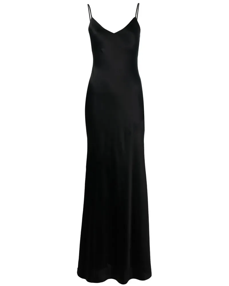 L'Agence Camisole-Kleid aus Seidensatin - Schwarz Schwarz