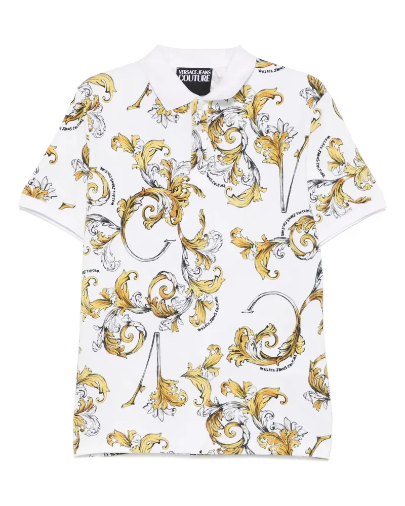 Versace Jeans Poloshirt mit Barocco-Print - Weiß Weiß