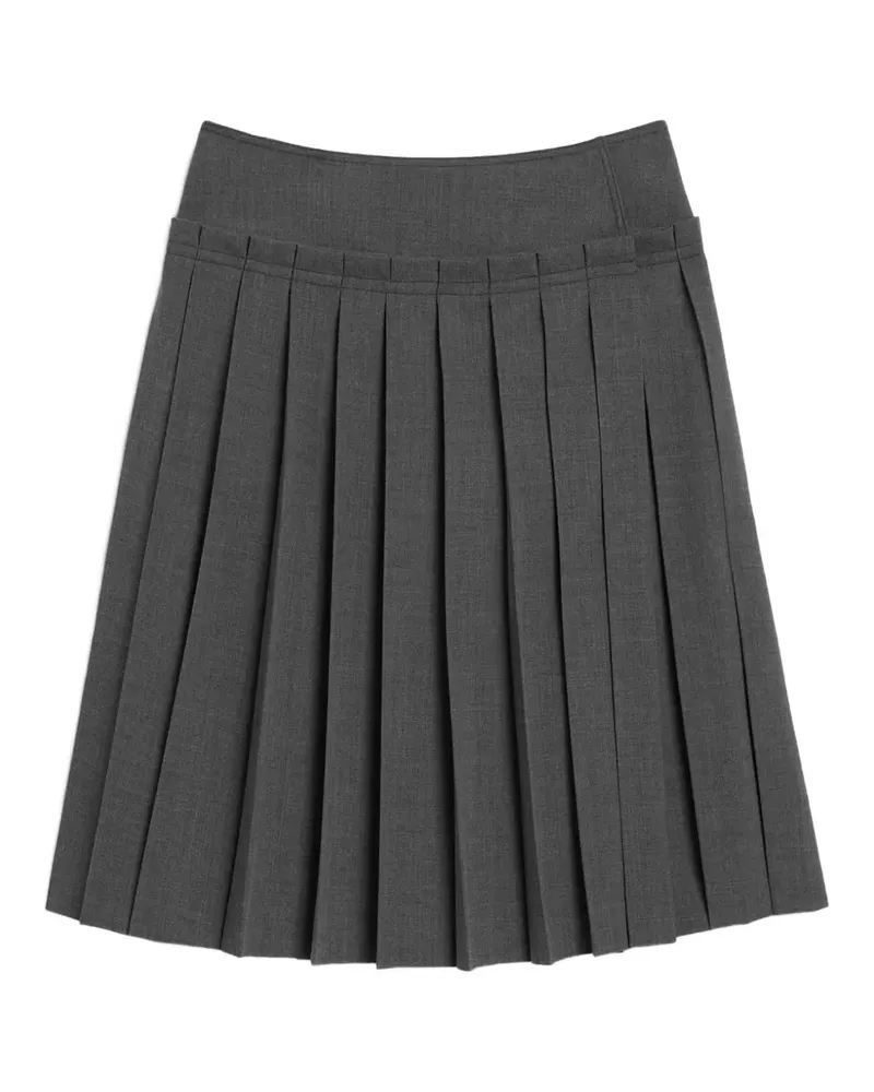 AMI Paris Midirock mit Falten - Grau Grau