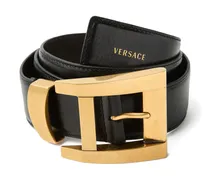 Gürtel aus Leder 4 cm - Schwarz