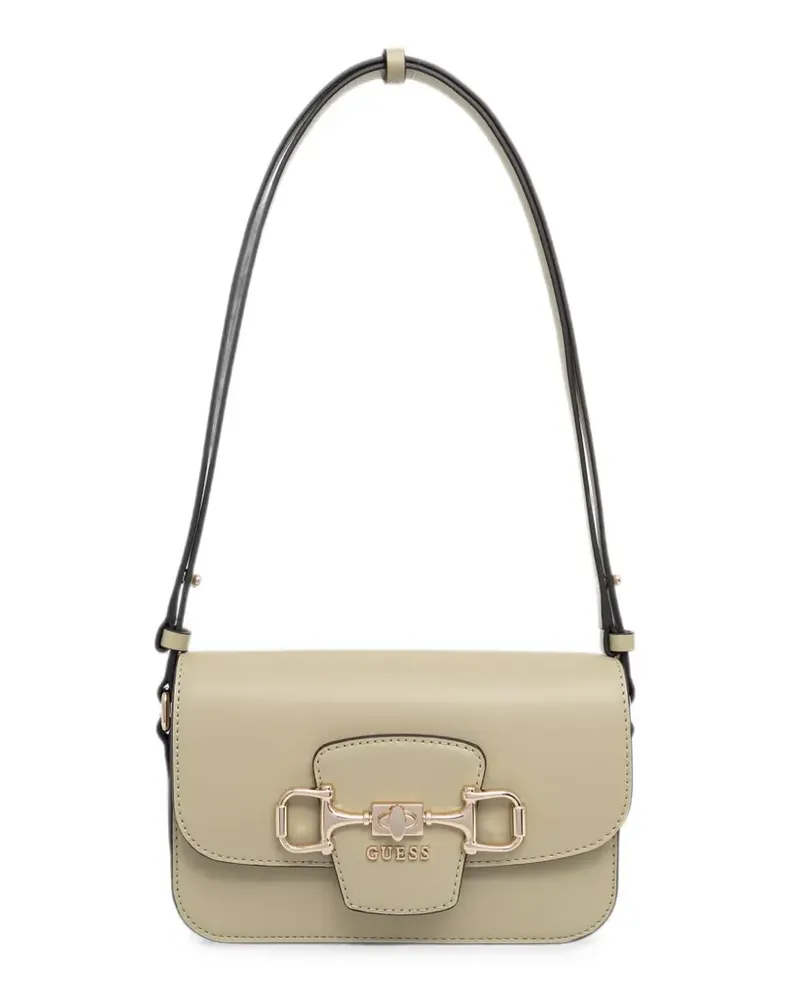 Guess Janie Schultertasche mit Logo-Schild - Grün Grün