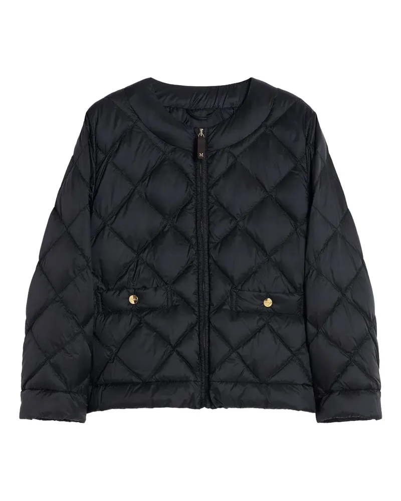 Max Mara Gesteppte Jacke mit Knopfleiste - Schwarz Schwarz
