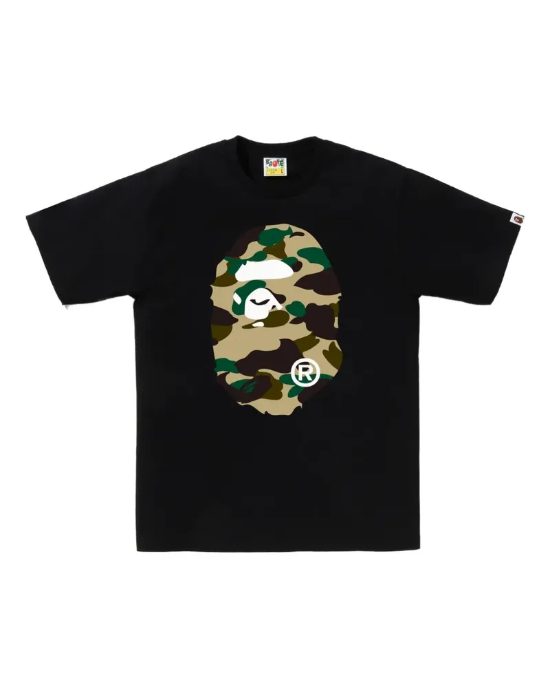 BAPE T-Shirt mit Camouflage-Print - Schwarz Schwarz