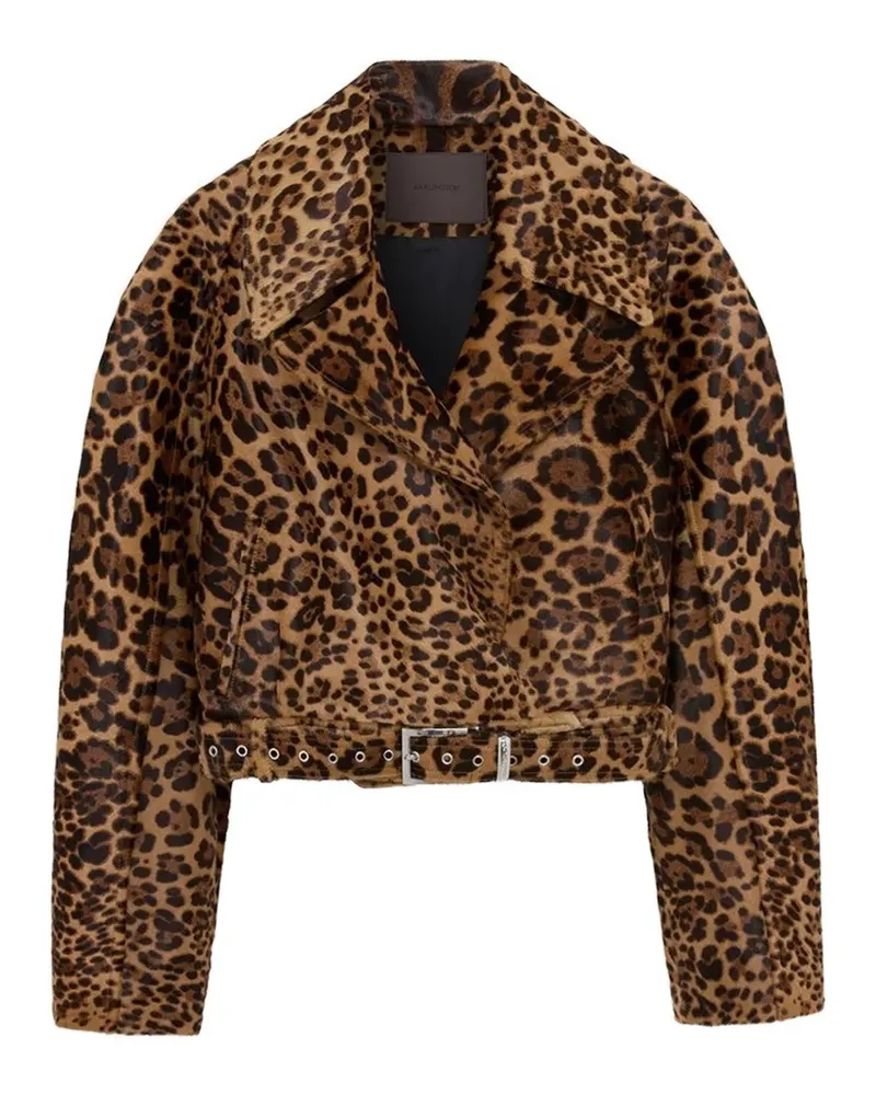16ARLINGTON Nolan leopard-print jacket - Braun Braun