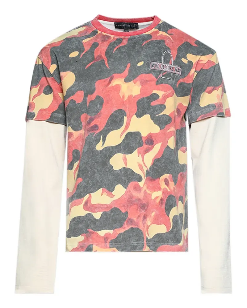 WHO DECIDES WAR printed double jersey - Rot Rot