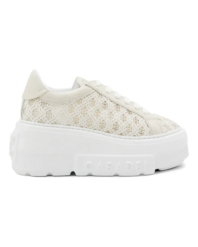 Casadei woven platform sneakers - Nude Nude