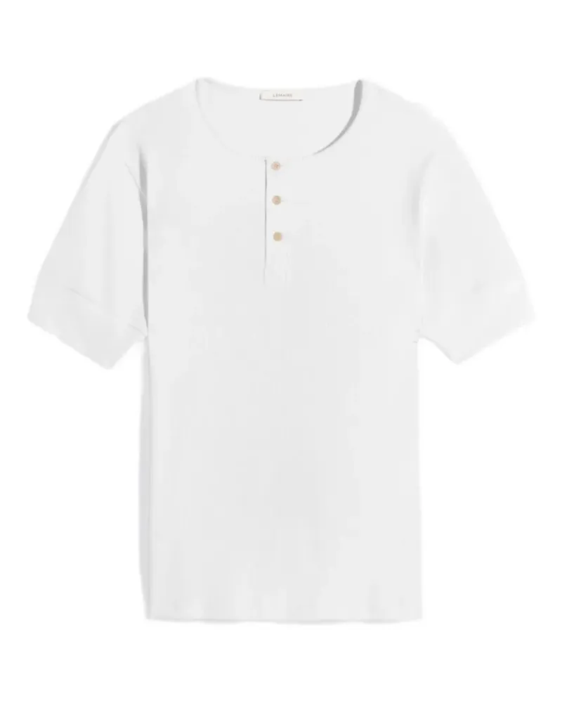Christophe Lemaire Geripptes Henley Oberteil - Weiß Weiß