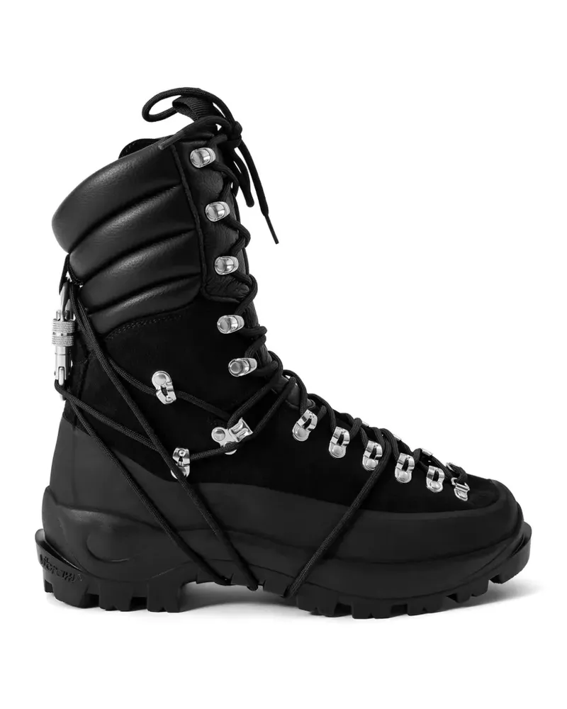 Heliot Emil lace-up quilted-panel tall hiking boots - Schwarz Schwarz