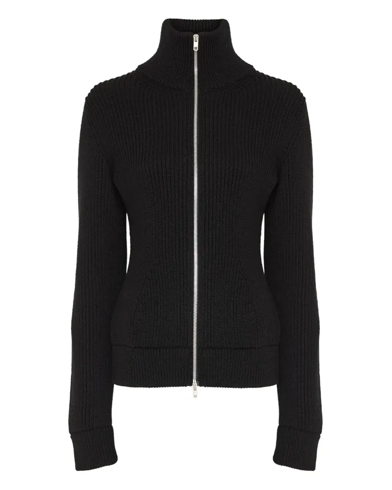 Maison Margiela Gerippter Cardigan mit Reißverschluss - Schwarz Schwarz