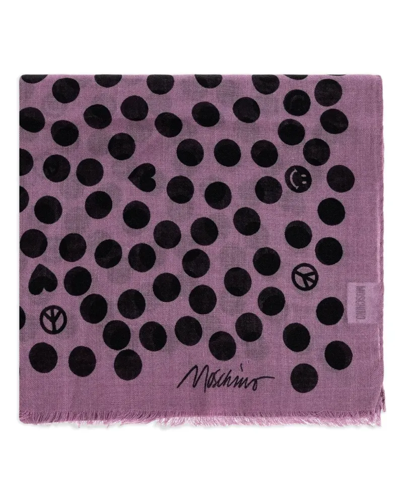 Moschino Schal mit ausgefransten Kanten - Violett Violett