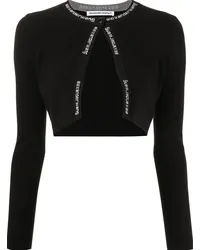 Alexander Wang Cropped-Cardigan mit Logo-Bund Schwarz